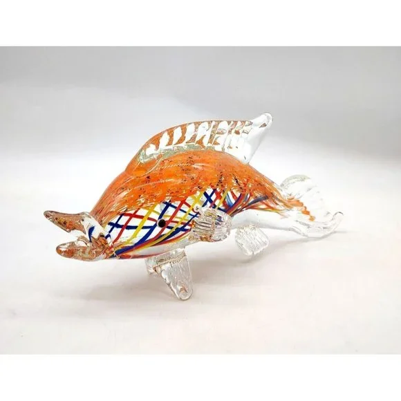 Art Glass Fish Porpoise Dolphin Sculpture Paperweight - Picture 2 of 6